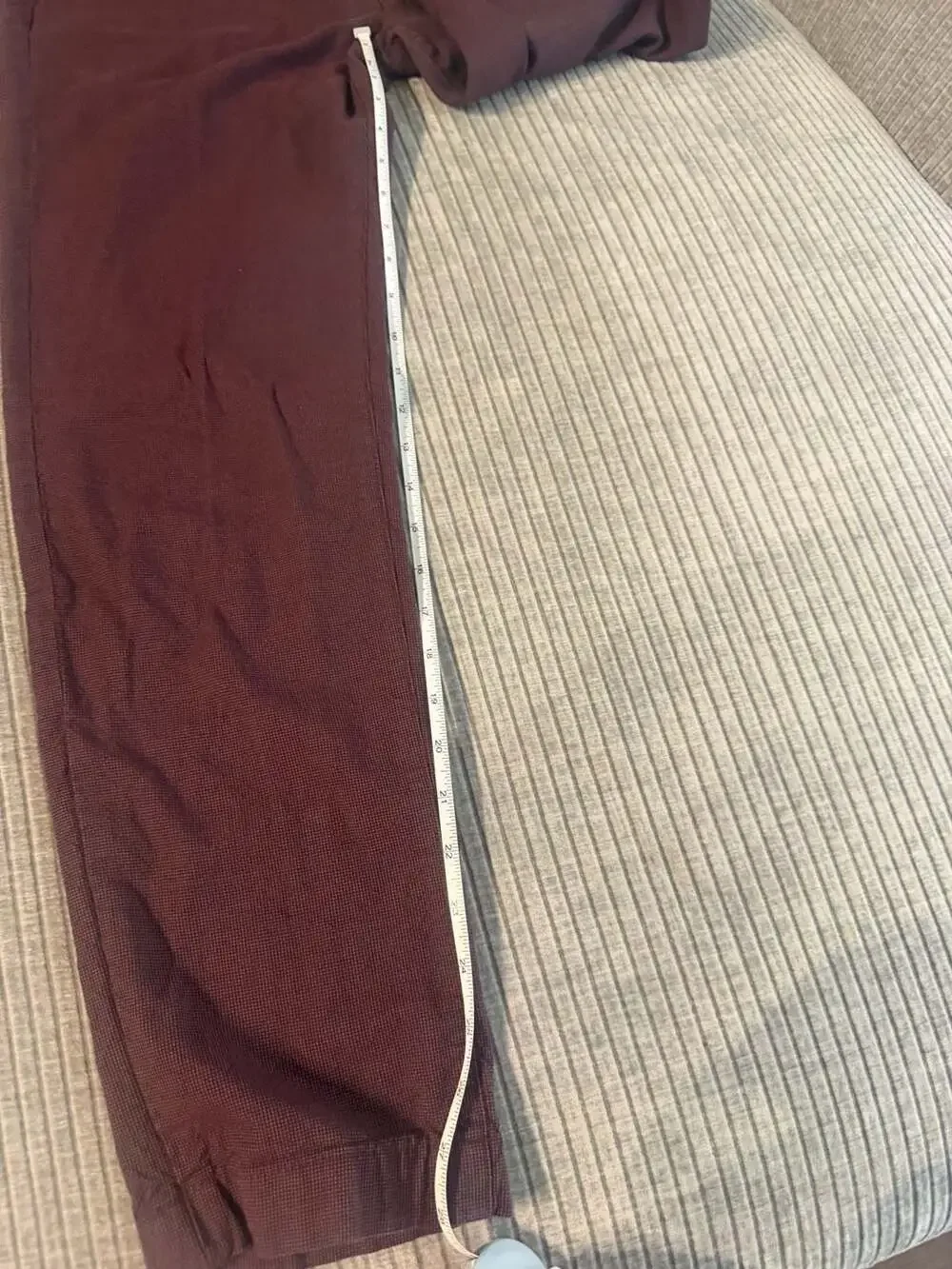 Ted Baker London Men's Burgundy Micro-Textured Chino Trousers